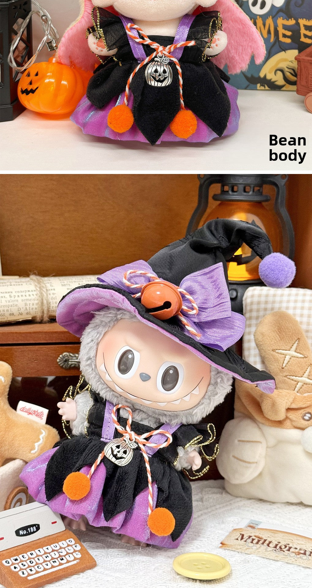 10cm Baby Clothes 10cm Starfish Normal Body Cotton Doll Clothes labubu labubu Halloween Little Witch