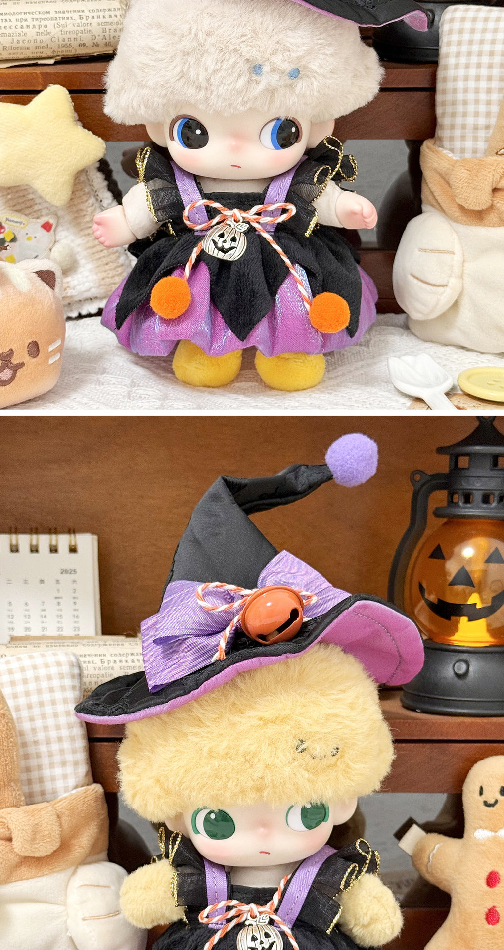 10cm Baby Clothes 10cm Starfish Normal Body Cotton Doll Clothes labubu labubu Halloween Little Witch