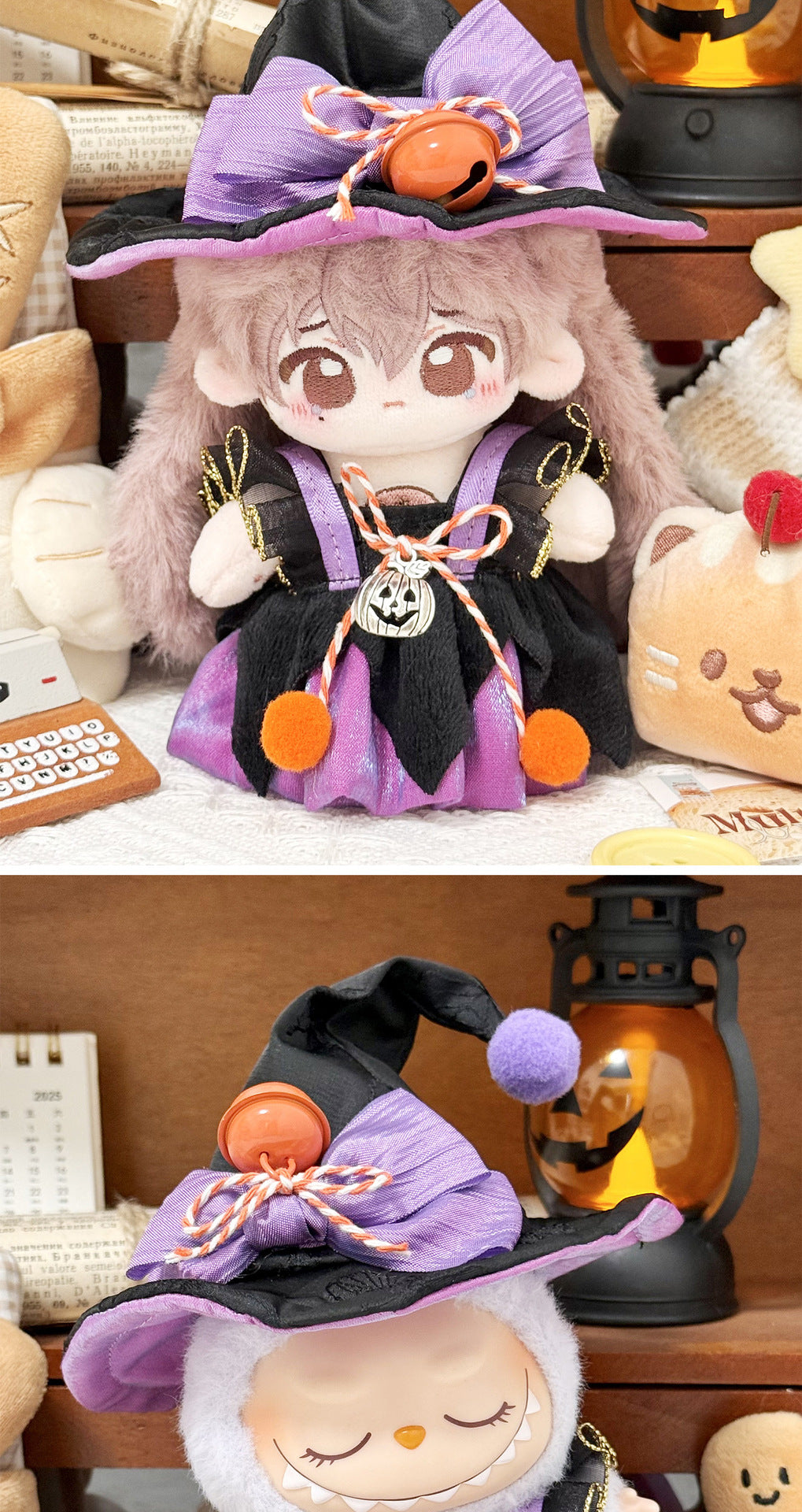 10cm Baby Clothes 10cm Starfish Normal Body Cotton Doll Clothes labubu labubu Halloween Little Witch