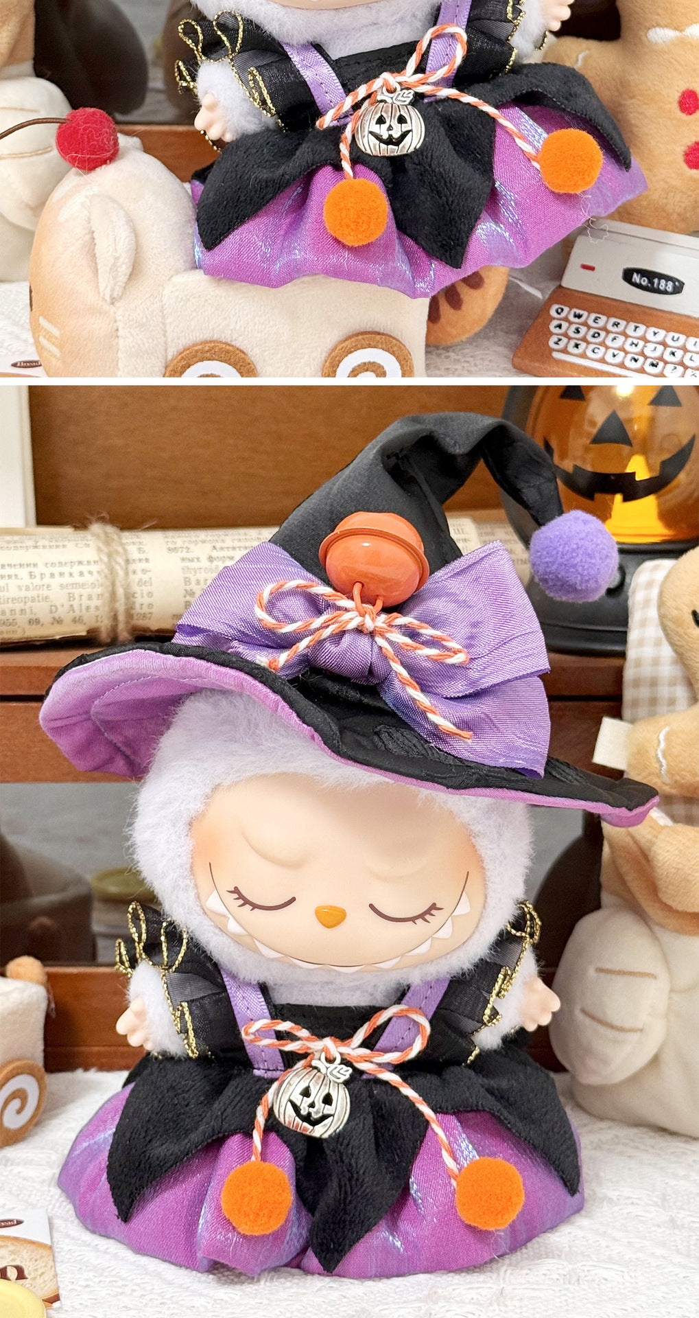 10cm Baby Clothes 10cm Starfish Normal Body Cotton Doll Clothes labubu labubu Halloween Little Witch
